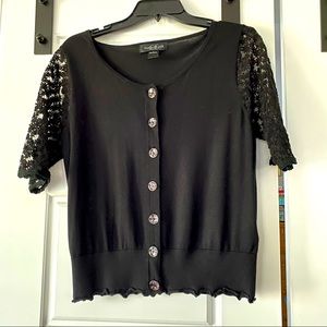 Black Short Sleeve Sweater